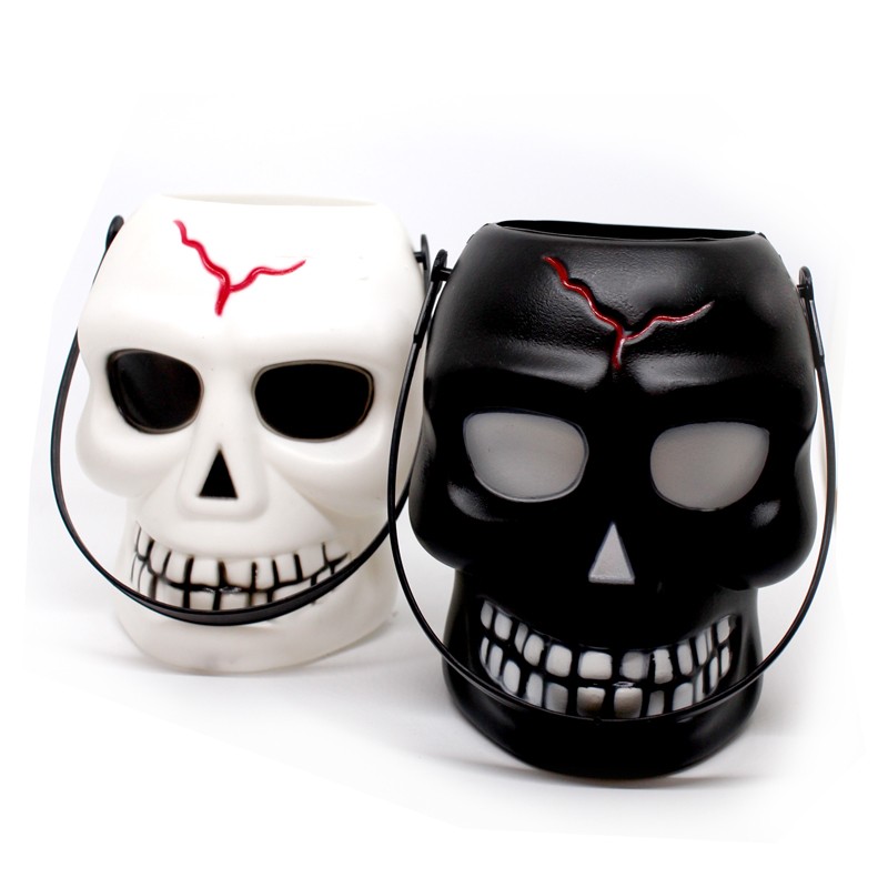 Torebka na cukierki wiaderko dekoracja czaszka Halloween