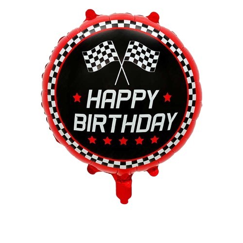 Balon foliowy okrągły Racing Happy Birthday 18cali