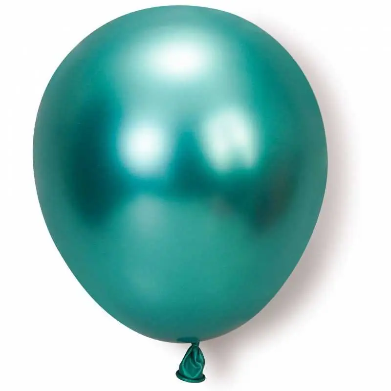Balon lateksowy 100szt zielony chrom 10cali, 25cm