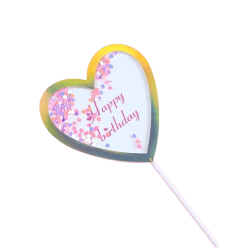 Topper na tort Happy Brithday serce