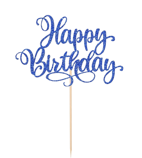 Topper na ciasto, tort Happy Birthday błyszczący