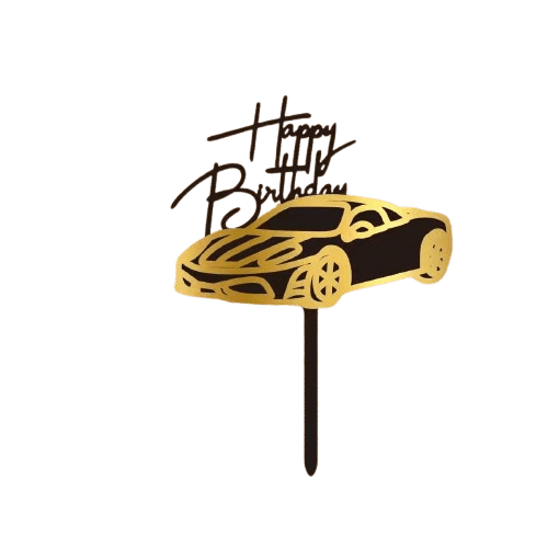 Topper na tort Auto Samochód Happy Birthday