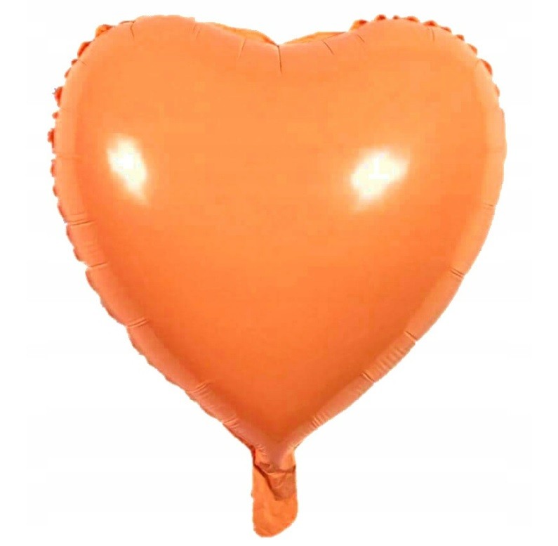 Balon foliowy serce 18 cali 45 cm pastelowy pomarańczowy 50szt