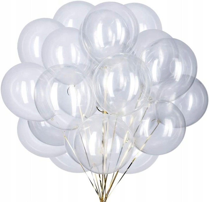 Balony lateksowe transparentne 100szt 12 cali