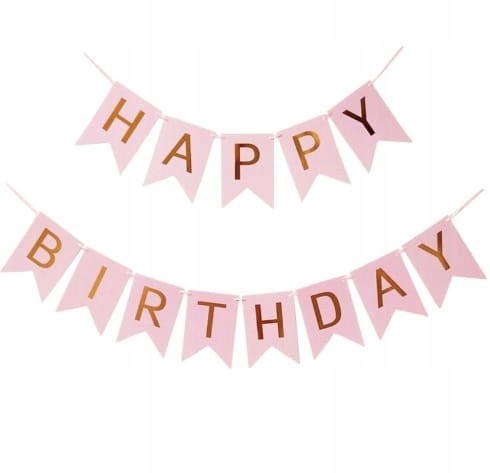 Baner Happy Birthday różowy