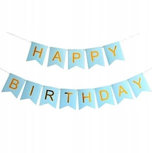 Baner Happy Birthday niebieski