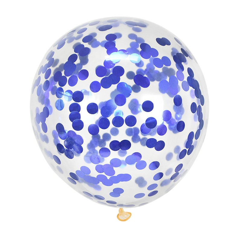 Balony lateksowe 12 cali 100szt z konfetti niebieskim