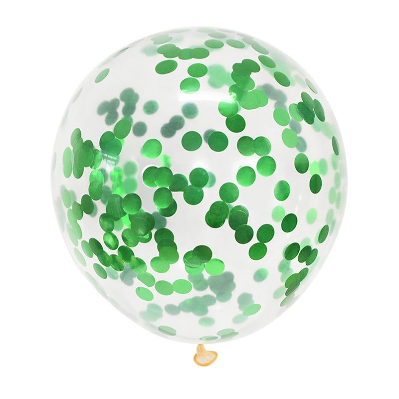 Balony lateksowe 12 cali 100szt z konfetti zielonym