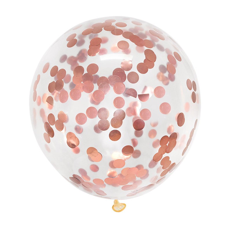 Balony lateksowe 12 cali 100szt z konfetti rose gold