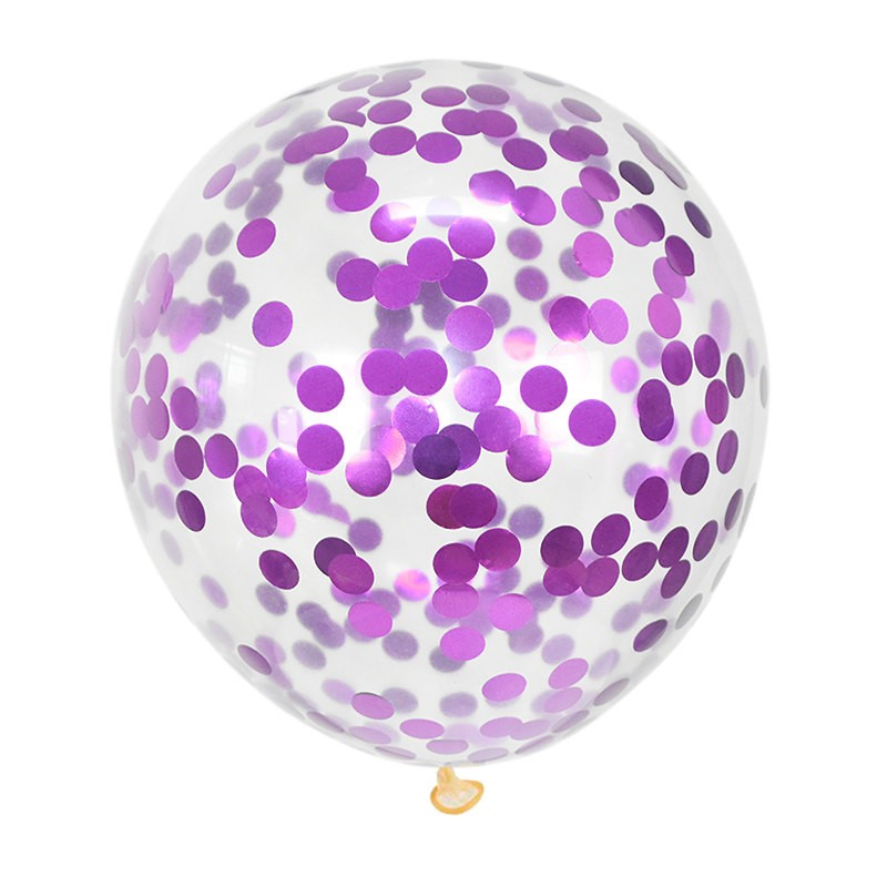 Balony lateksowe 12 cali 100szt z konfetti fuksja