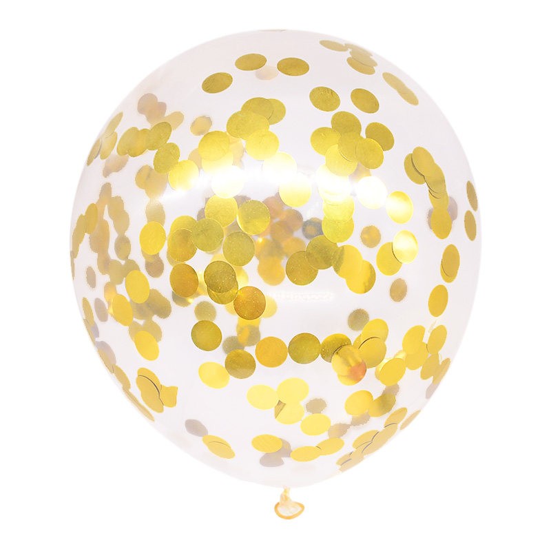 Balony lateksowe 12 cali 100szt z konfetti złotym