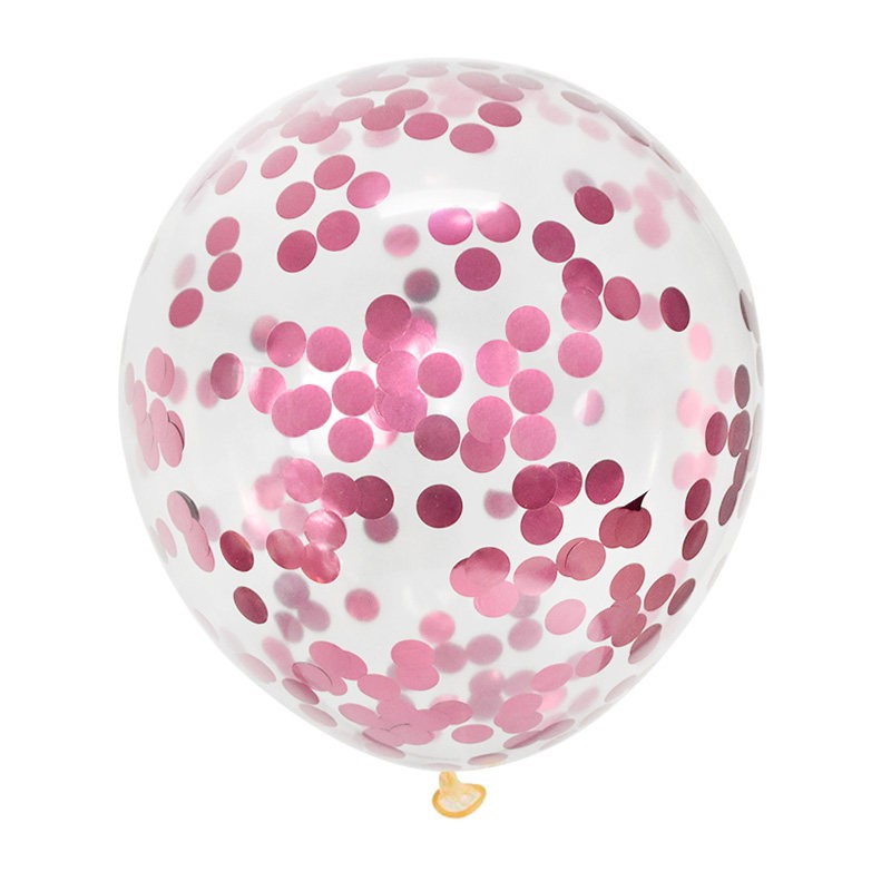 Balony lateksowe 12 cali 100szt z konfetti pastelowy róż