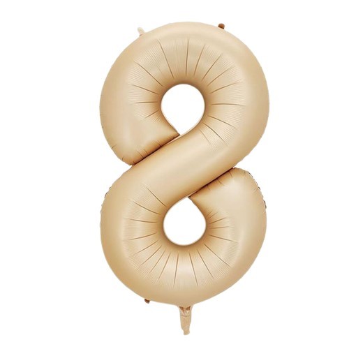 Balon foliowy cyfra 8 beżowa boho, 40 cali