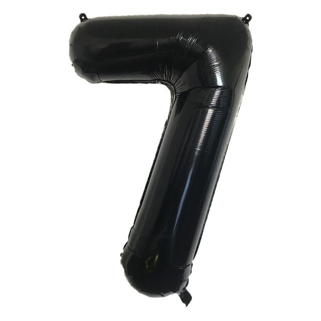 Balon foliowy cyfra 7 czarny, 32cale