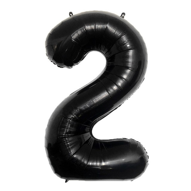 Balon foliowy cyfra 2 czarny, 32cale