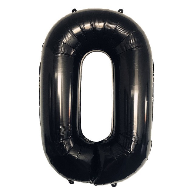 Balon foliowy cyfra 0 czarny, 32cale