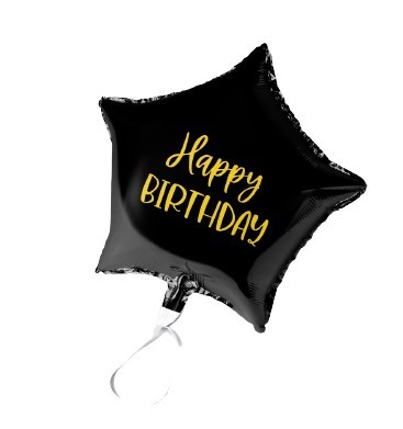 Balon foliowy gwiazda 18 cali 45 cm Happy Birthday - obrazek 2