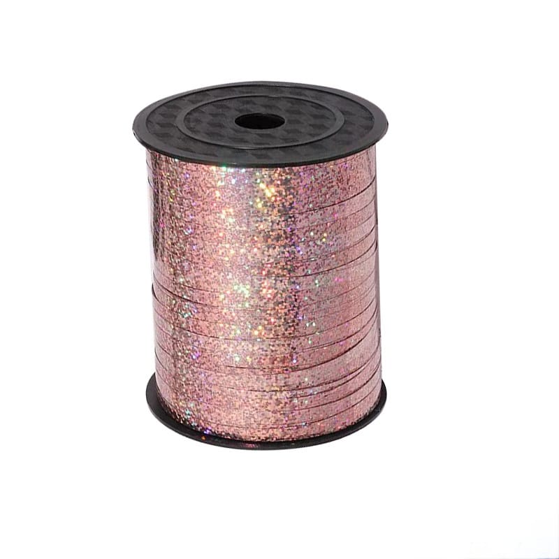 Wstążka plastikowa rose gold holograficzna 225m