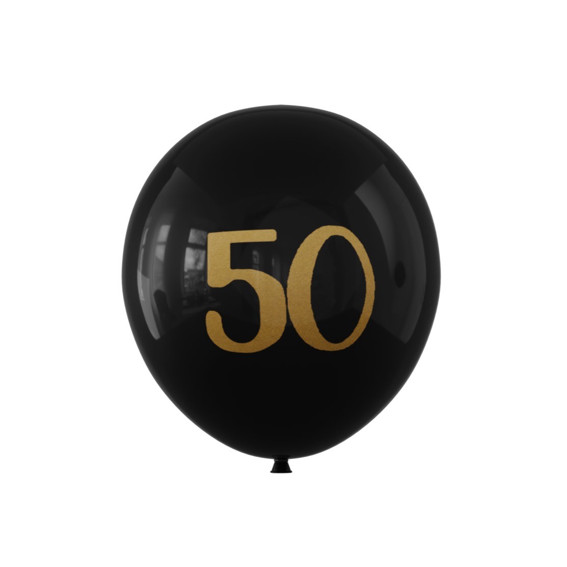 Balon lateksowy czarny z napisem 50, 12cali 100szt