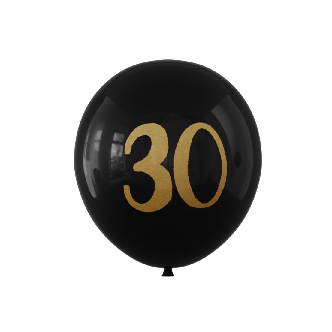 Balon lateksowy czarny z napisem 30, 12cali 100szt