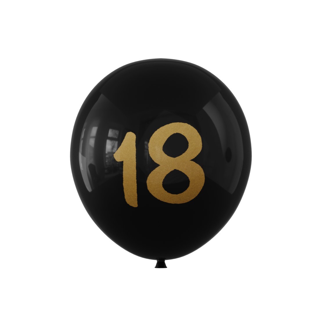 Balon lateksowy czarny z napisem 18, 12cali 100szt