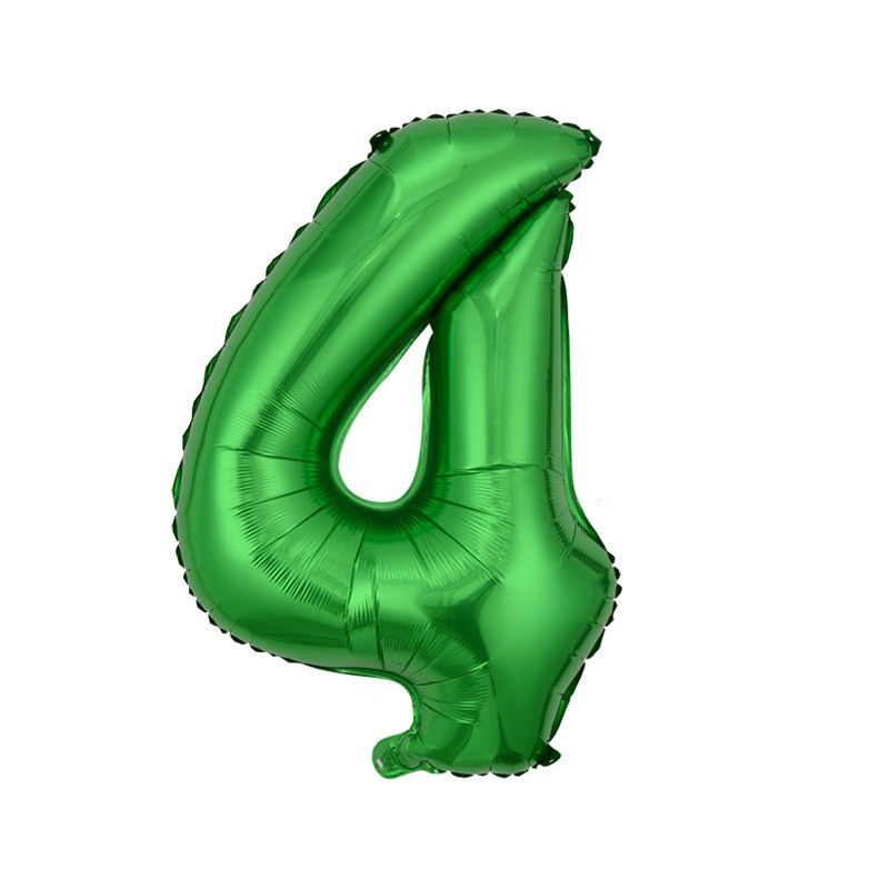 Balon foliowy cyfra 4 zielony, 40 cali