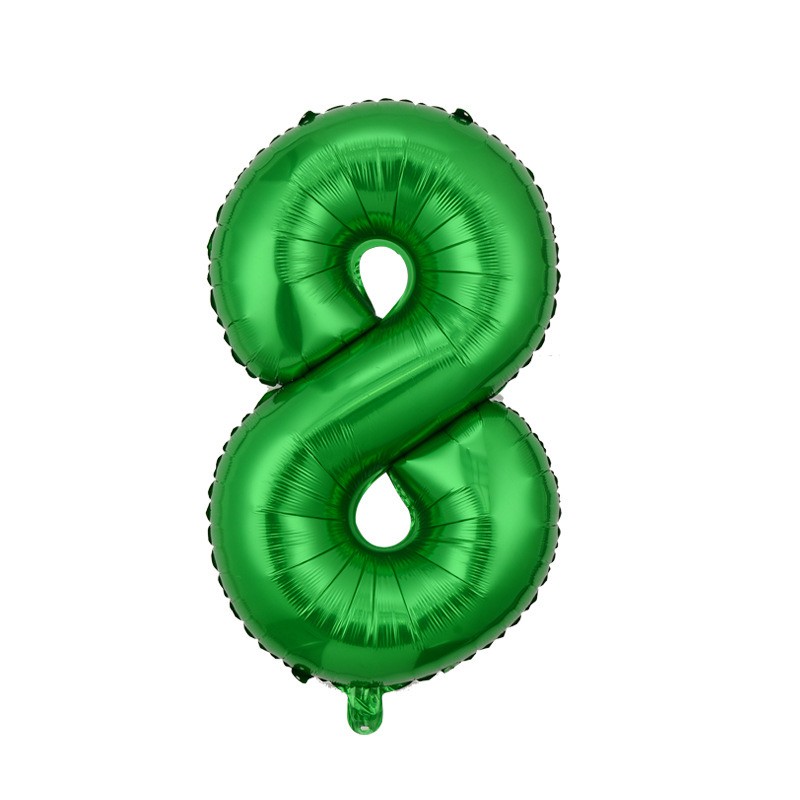 Balon foliowy cyfra 8 zielony, 40 cali