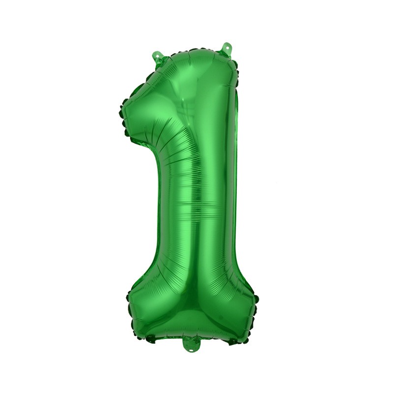 Balon foliowy cyfra 1 zielony, 40 cali