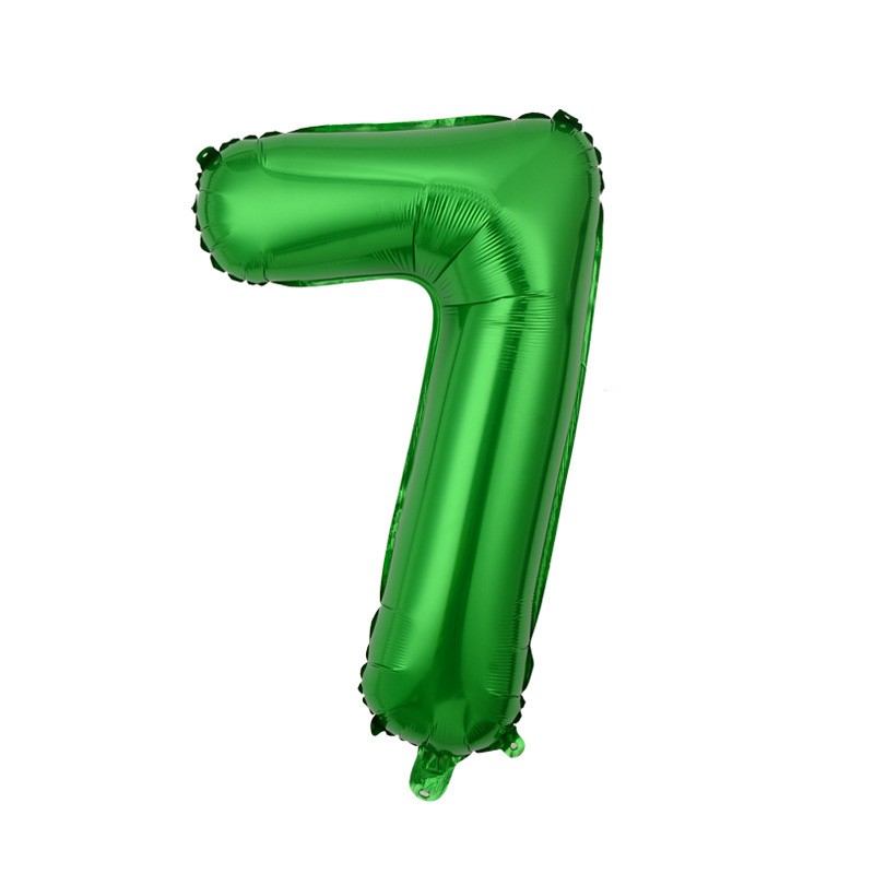 Balon foliowy cyfra 7 zielony, 40 cali