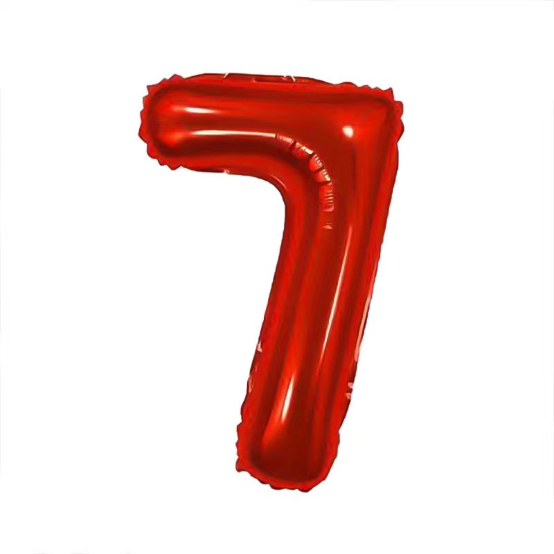 Balon foliowy cyfra 7 czerwona, 40 cali