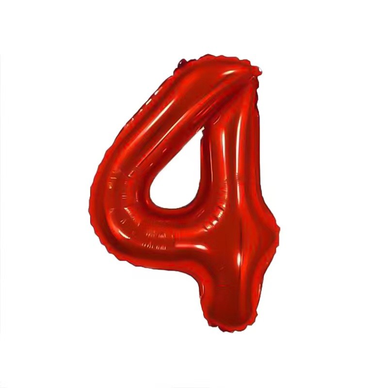 Balon foliowy cyfra 4 czerwona, 40 cali