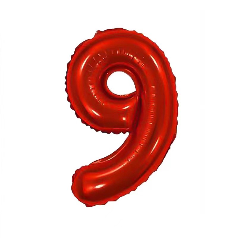 Balon foliowy cyfra 9 czerwona, 40 cali