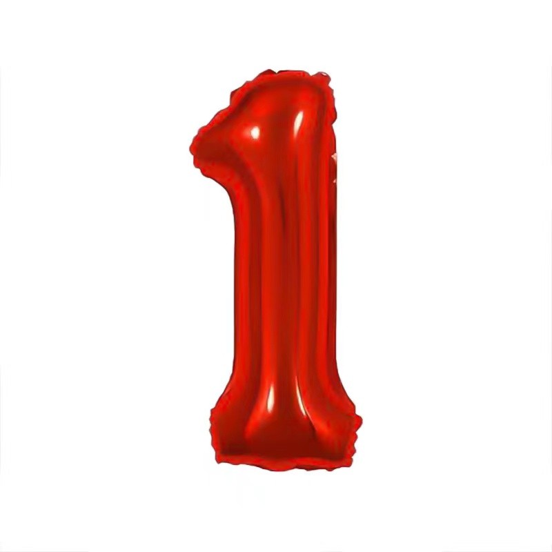 Balon foliowy cyfra 1 czerwona, 40 cali