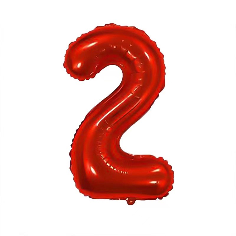 Balon foliowy cyfra 2 czerwona, 40 cali