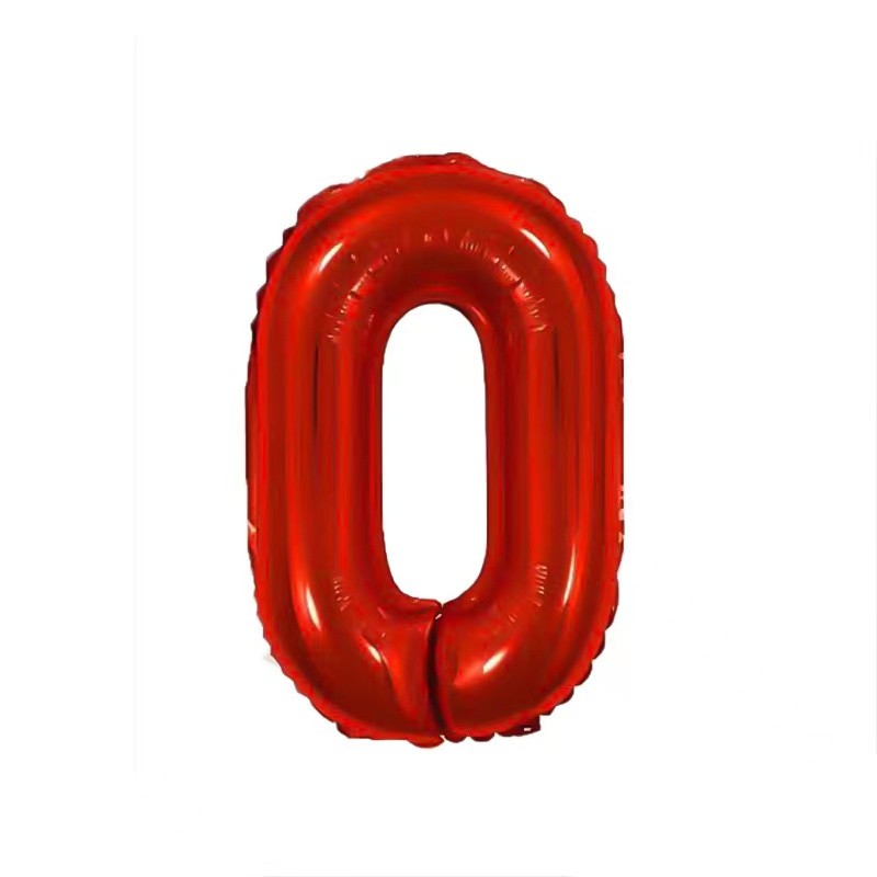 Balon foliowy cyfra 0 czerwona, 40 cali