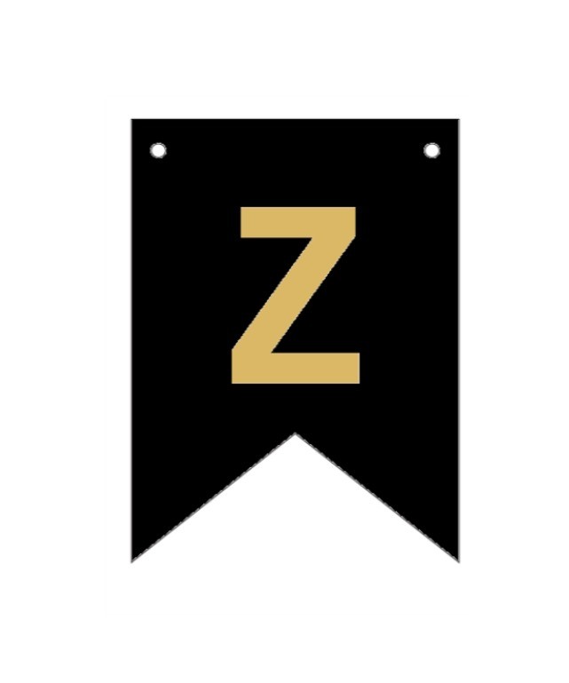 Baner czarno złoty litera Z 16,5 cm