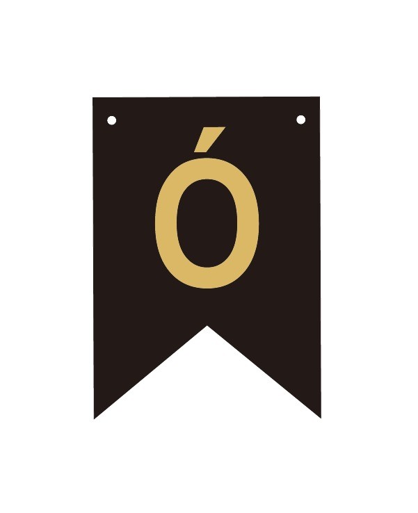 Baner czarno złoty litera Ó 16,5 cm