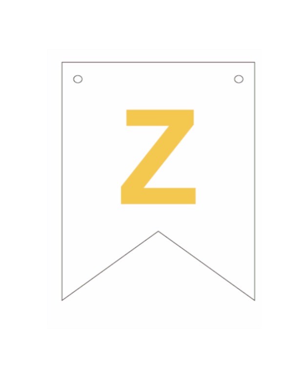 Baner biała złoty litera Z 16,5 cm