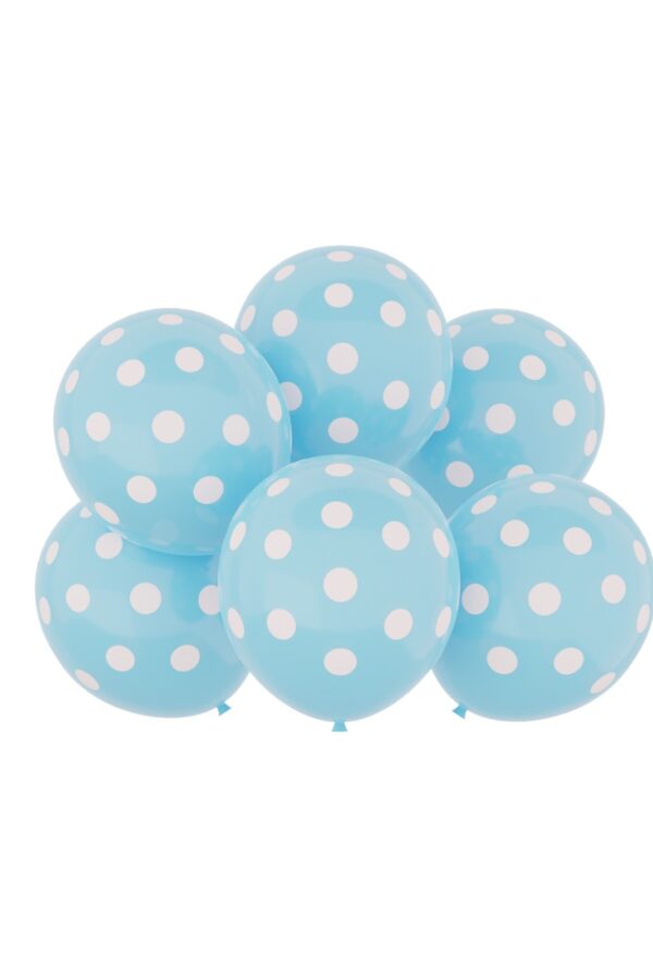Balon lateksowy niebieski w kropki , 12 cali 100szt