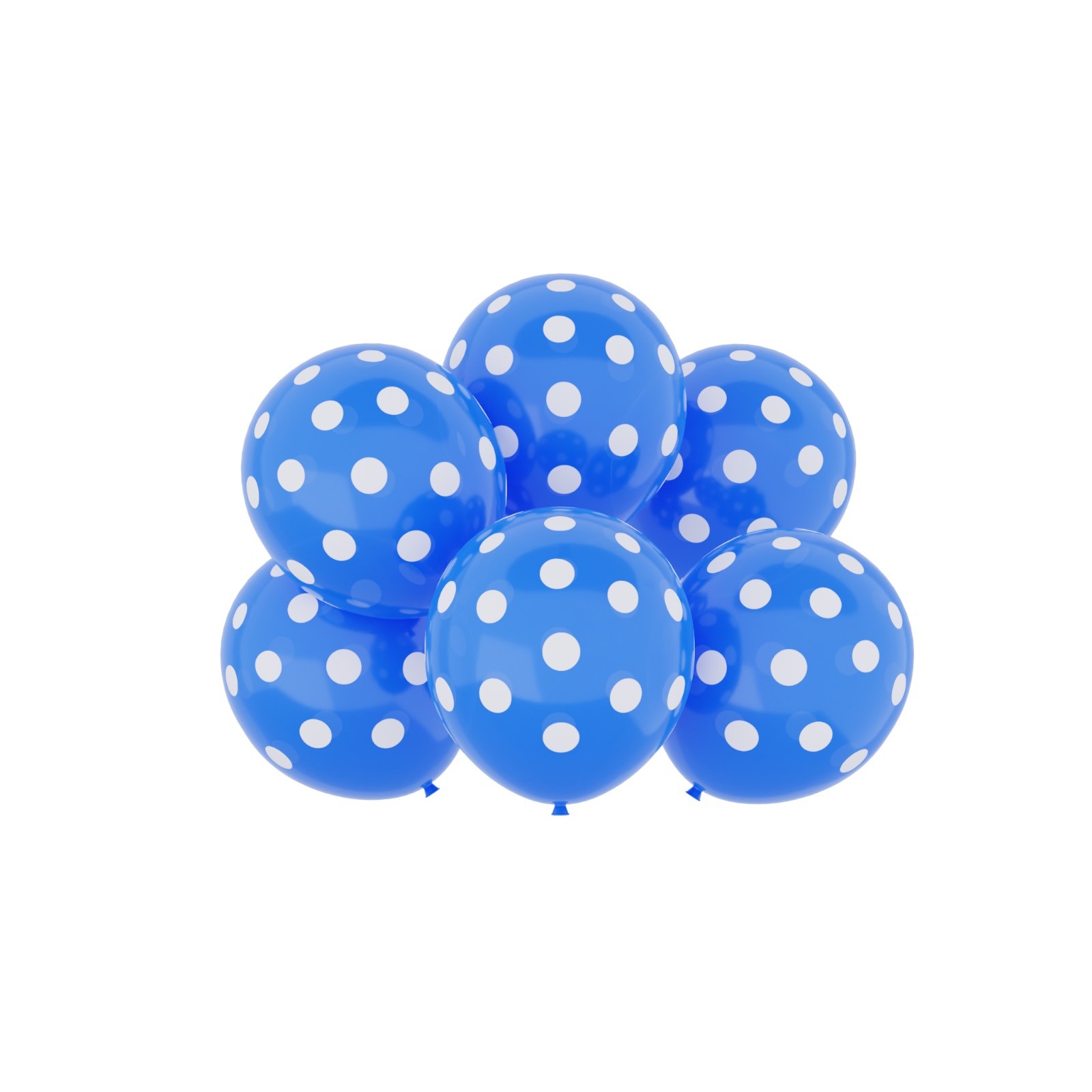 Balon lateksowy granatowy w kropki , 12 cali 6szt