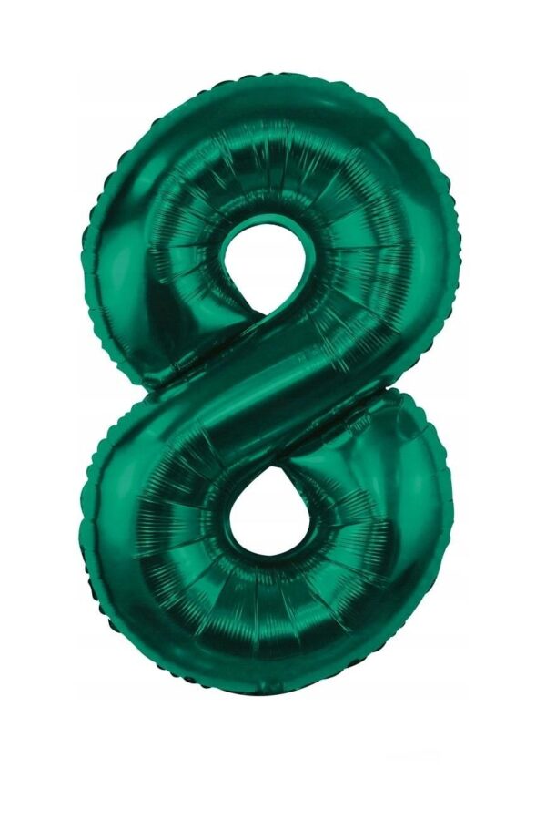 Balon foliowy cyfra 8 butelkowa zieleń, 32cale zielony