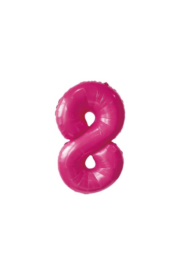 Balon foliowy cyfra 8 różowy, 32cale