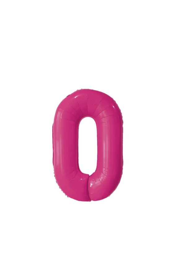 Balon foliowy cyfra 0 różowy, 32cale