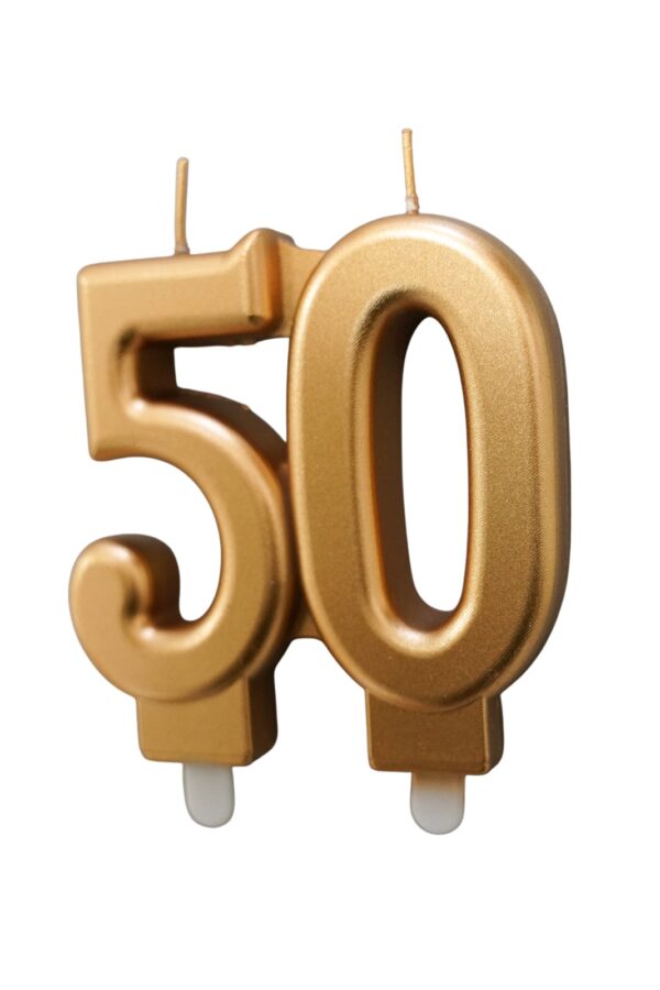 Świeczka złota cyfra 50