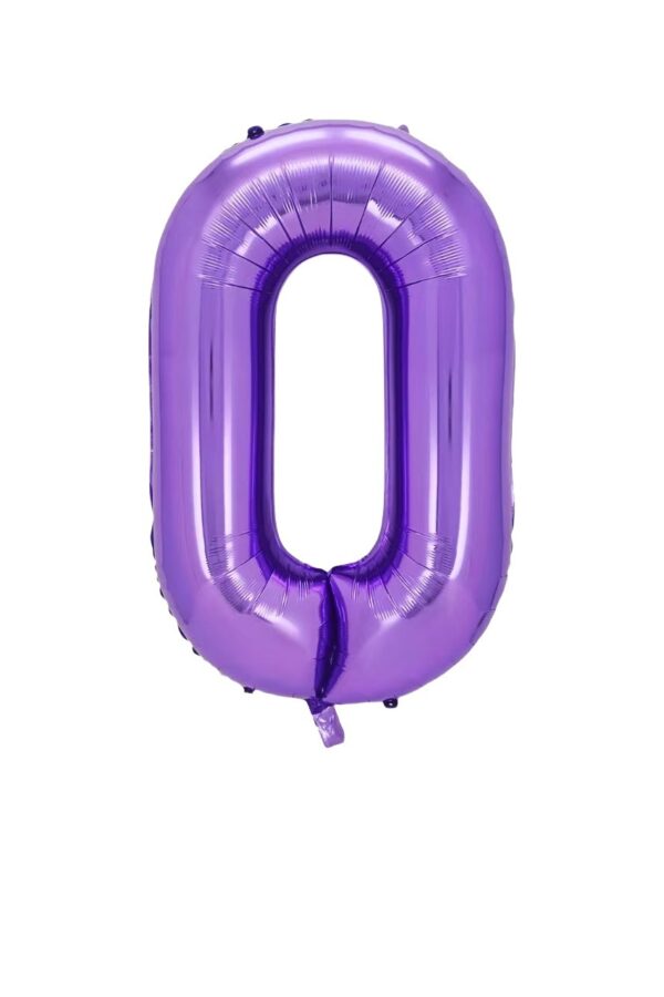 Balon foliowy cyfra 0 fioletowa, 40 cali