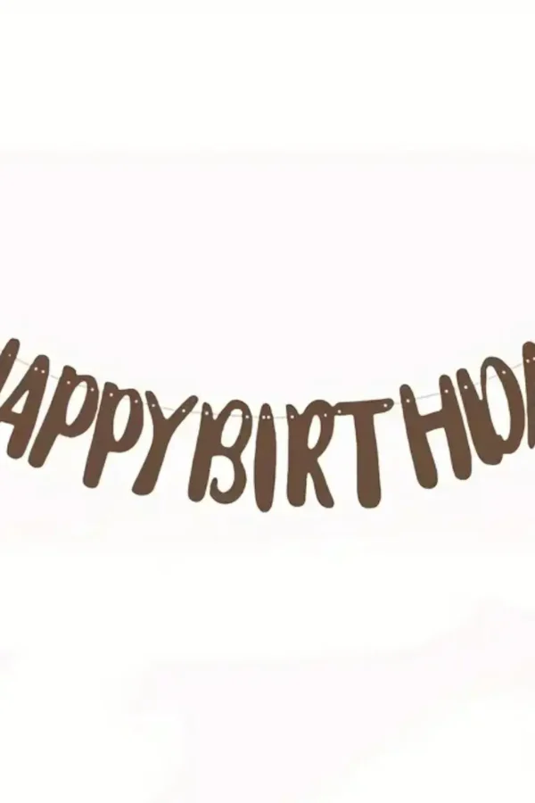 Baner Happy Birthday brązowy boho