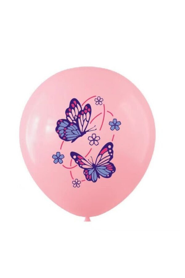 Balon lateksowy 12cali różowy motyl motylki 100szt