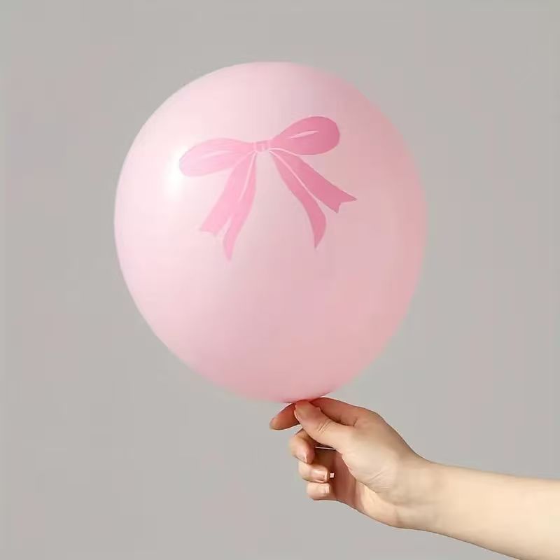 Balon lateksowy 12cali różowy w kokardki 100szt