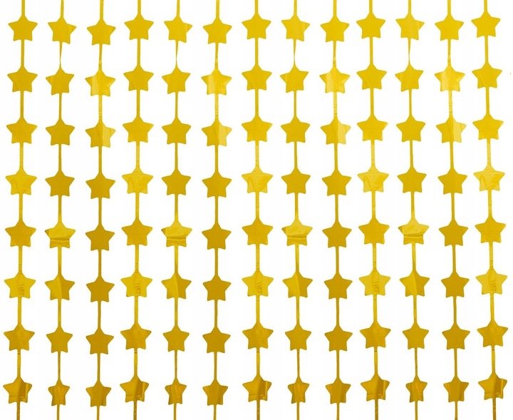 Kurtyna imprezowa gwiazdy złota 100x200cm