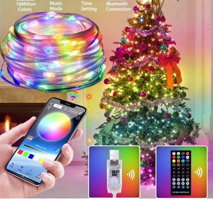 Lampki taśma led 10m usb sterowanie BLUETOOTH